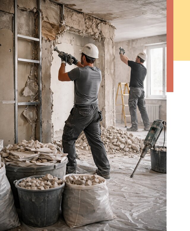 Демонтажные работы в Ирбите от 2968 руб. — услуги и цена под ключ | ОТДЕЛОЧНИК-Рбт