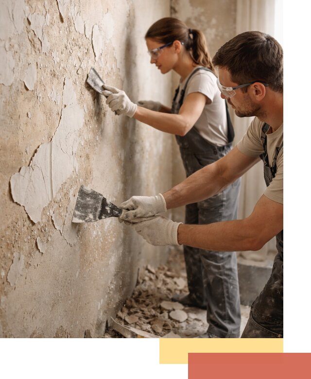 Снятие старой шпаклевки и подготовка поверхностей в Ирбите