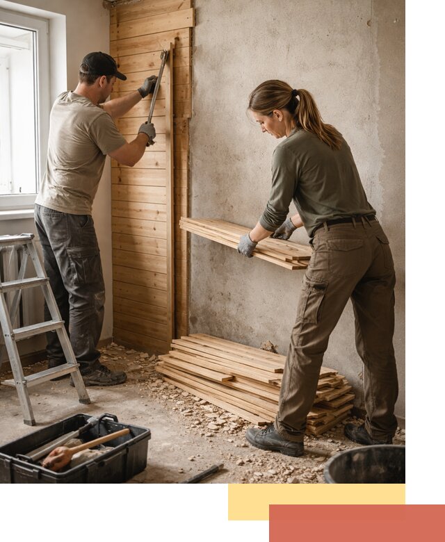 Демонтаж вагонки со стен в Ирбите — профессиональный демонтаж