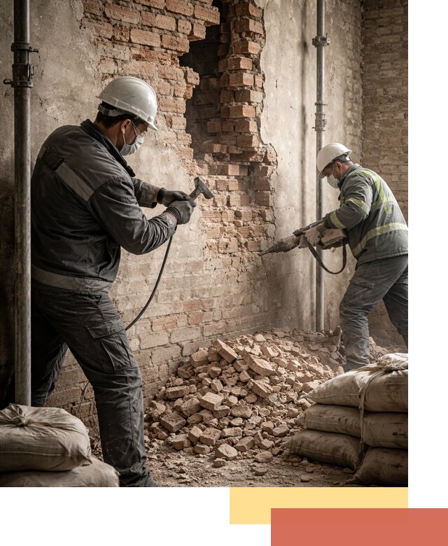 Демонтаж кирпичных стен в Ирбите быстро и безопасно