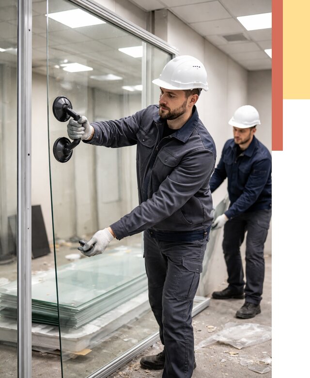 Демонтаж стеклянных перегородок в Ирбите от 3518 руб. — быстро и недорого | ОТДЕЛОЧНИК-Рбт