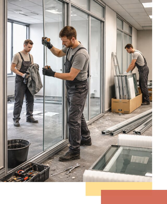 Демонтаж стеклянных перегородок в Ирбите быстро и безопасно