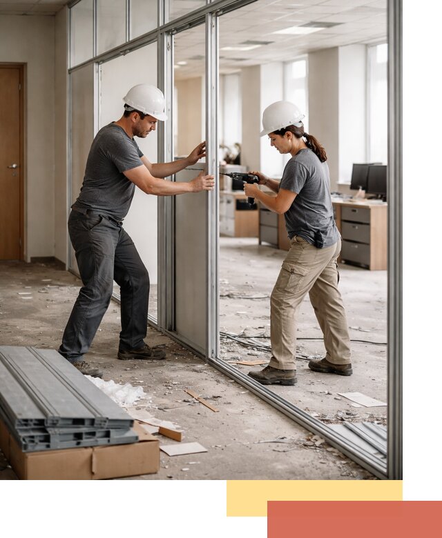 Демонтаж алюминиевых перегородок в Ирбите быстро и аккуратно