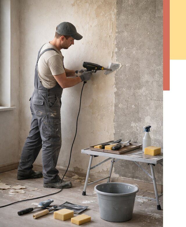 Очистка стен от клея в Ирбите от 2034 руб. — снятие и удаление клея со стен | ОТДЕЛОЧНИК-Рбт