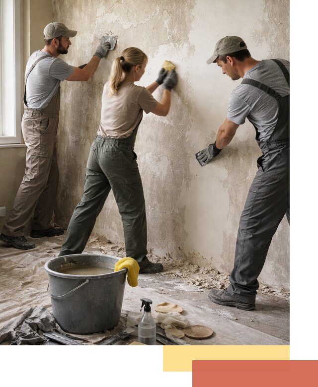 Очистка стен от клея и грунтовки в Ирбите качественно и быстро