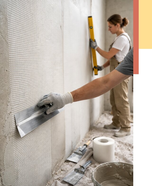 Армирование стен стеклосеткой в Ирбите от 3518 руб. под ключ | ОТДЕЛОЧНИК-Рбт