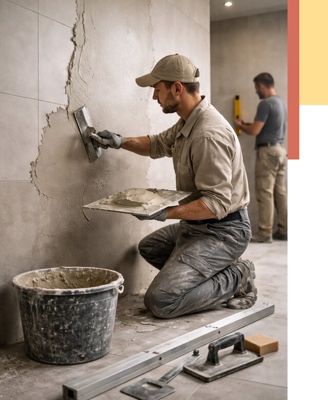 Штукатурка стен в ванной в Ирбите от 4947 руб./м² — выравнивание под ключ | ОТДЕЛОЧНИК-Рбт