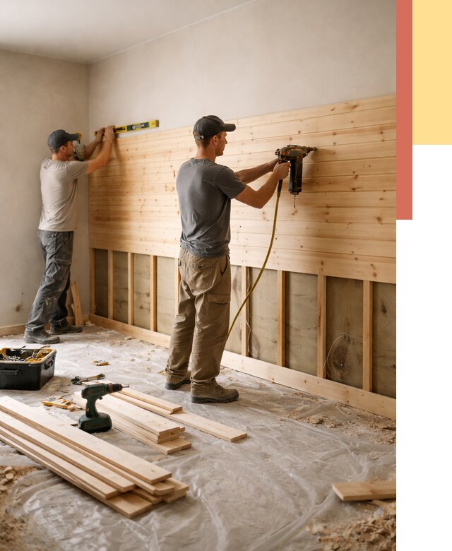 Монтаж деревянной вагонки на стены в Ирбите от 8245 руб. | Услуги монтажа вагонки | ОТДЕЛОЧНИК-Рбт