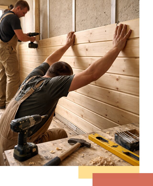 Монтаж деревянной вагонки на стены в Ирбите быстро и качественно