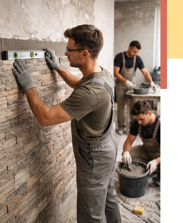 Монтаж искусственного камня в Ирбите от 4947 руб. под ключ | ОТДЕЛОЧНИК-Рбт