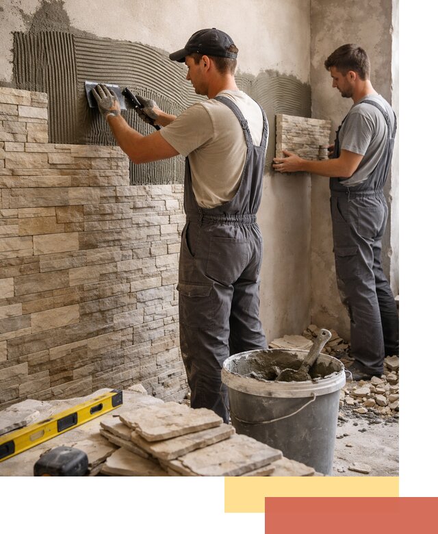 Монтаж искусственного камня в Ирбите — облицовка стен и фасадов