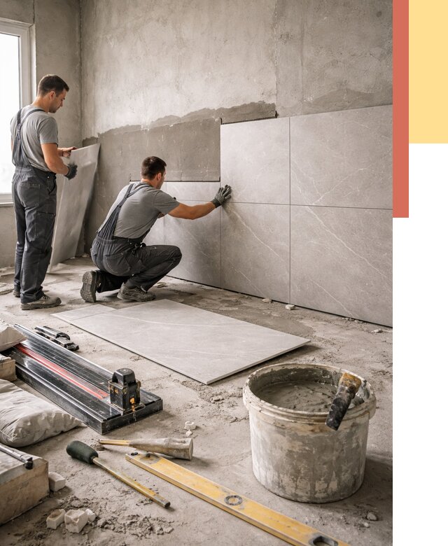 Облицовка стен керамогранитом в Ирбите от 4617 руб./м² — услуги под ключ | ОТДЕЛОЧНИК-Рбт