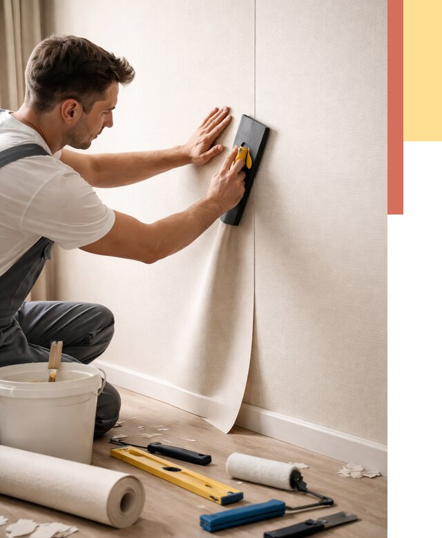 Поклейка виниловых обоев в Ирбите от 4947 руб. | Быстро и недорого — ОТДЕЛОЧНИК-Рбт