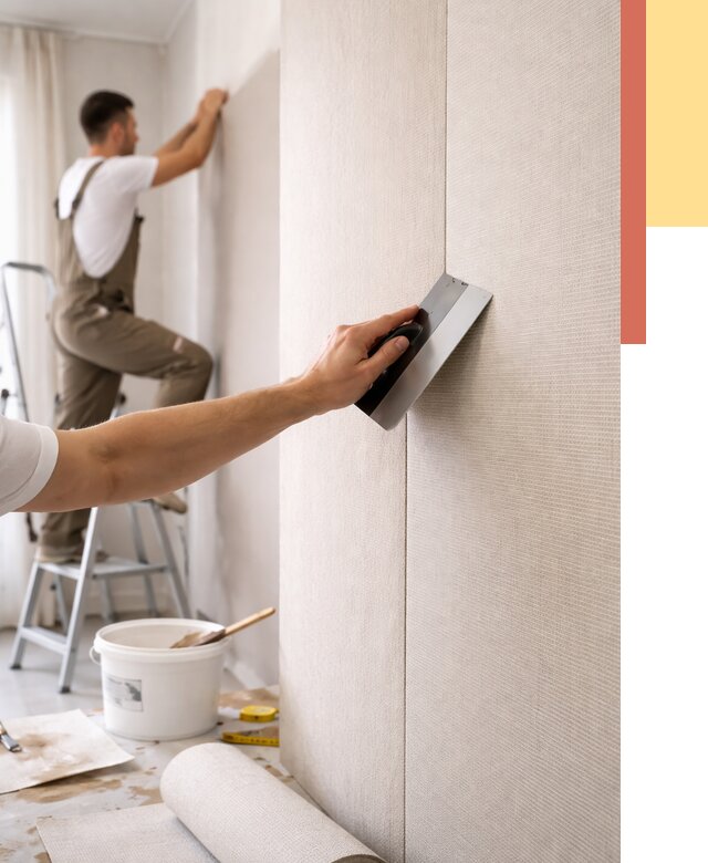 Поклейка текстильных обоев в Ирбите от 4947 руб. под ключ | ОТДЕЛОЧНИК-Рбт