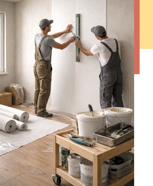 Поклейка стеклообоев в Ирбите от 7145 руб. за м2 — быстро и недорого | ОТДЕЛОЧНИК-Рбт