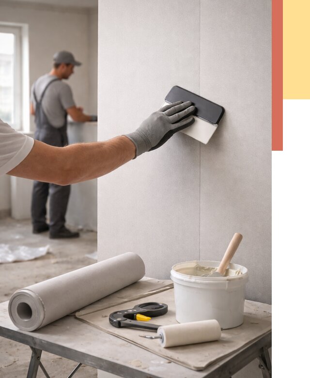 Поклейка обоев под покраску в Ирбите от 3848 руб. за м2 | ОТДЕЛОЧНИК-Рбт