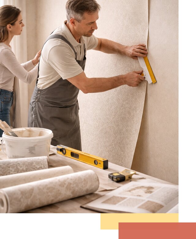 Поклейка обоев с подбором рисунка в Ирбите