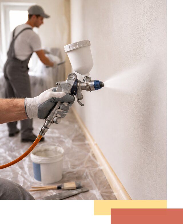 Покраска стен краскопультом в Ирбите быстро и качественно