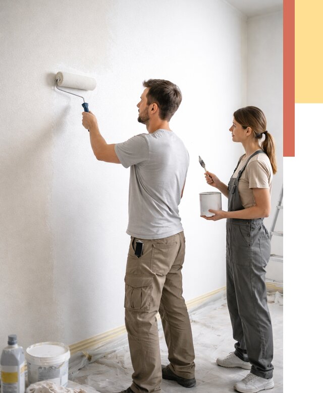 Окраска стен по стеклохолсту в Ирбите от 4947 руб/м² под ключ | ОТДЕЛОЧНИК-Рбт