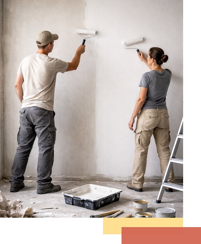 Окраска стен по стеклохолсту в Ирбите качественно и долговечно