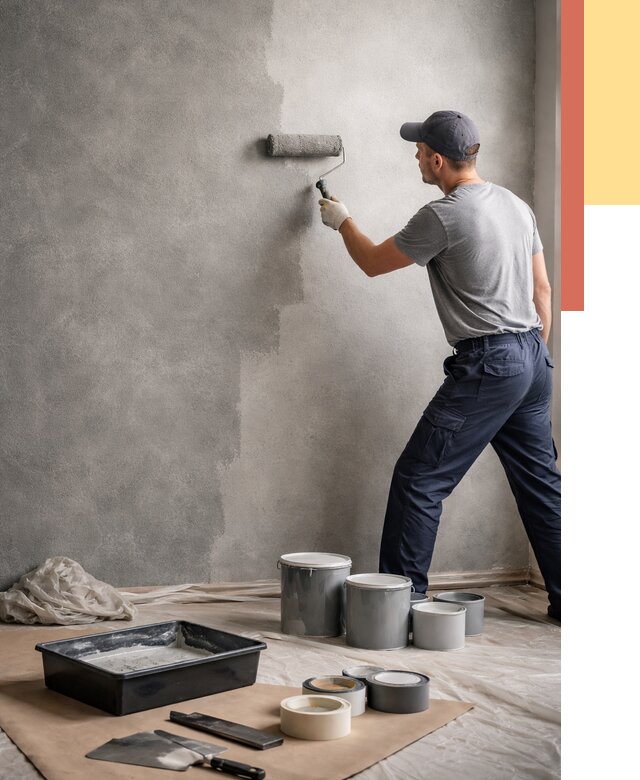 Покраска стен под бетон в Ирбите от 715 руб. за м2 — быстро и недорого | ОТДЕЛОЧНИК-Рбт