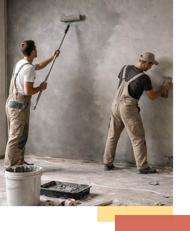 Покраска стен под бетон в Ирбите профессионально и недорого