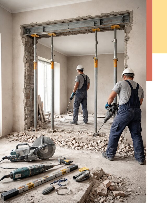 Прорезка проема в стене в Ирбите от 4947 руб. — быстро и недорого | ОТДЕЛОЧНИК-Рбт