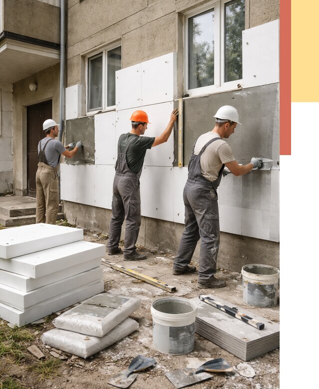 Утепление стен пенопластом в Ирбите от 1924 руб. — недорого и под ключ | ОТДЕЛОЧНИК-Рбт