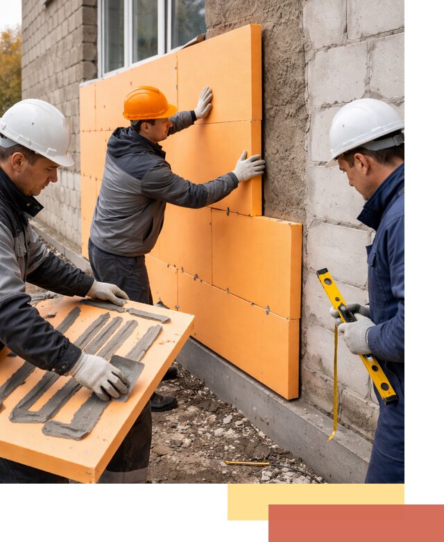 Утепление фасада пеноплексом под ключ в Ирбите