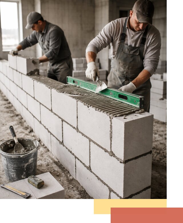 Кладка перегородок из газобетона в Ирбите быстро и качественно