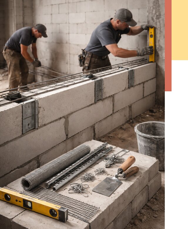 Армирование кладки перегородок в Ирбите от 824 руб. под ключ | ОТДЕЛОЧНИК-Рбт