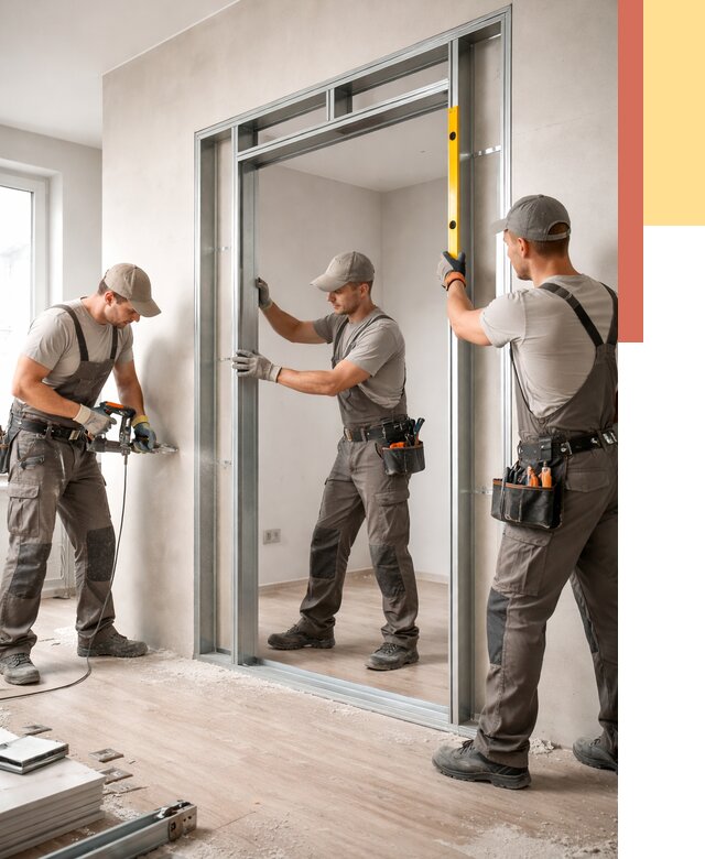 Устройство дверного проема в перегородке в Ирбите от 4947 руб. под ключ | ОТДЕЛОЧНИК-Рбт