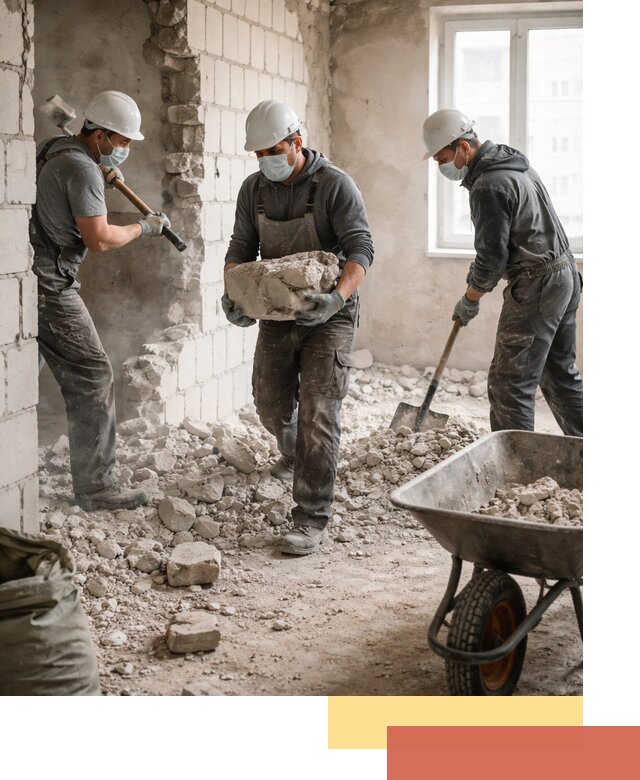 Демонтаж блочных перегородок в Ирбите быстро и аккуратно