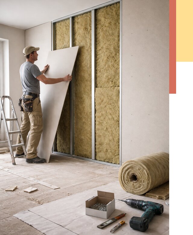 Перегородка из гипсокартона с шумоизоляцией в Ирбите от 3430 руб. | ОТДЕЛОЧНИК-Рбт