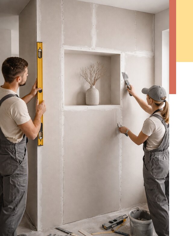 Перегородка из гипсокартона с нишей в Ирбите от 3573 руб. под ключ | ОТДЕЛОЧНИК-Рбт