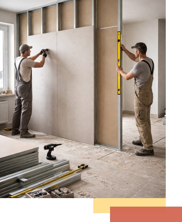 Зонирующая перегородка из гипсокартона под ключ в Ирбите