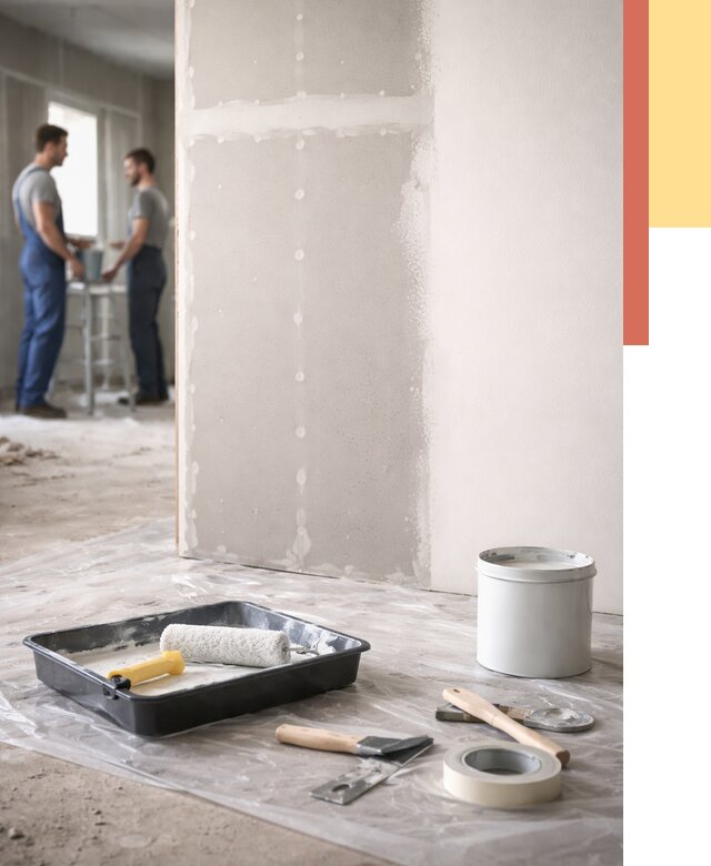 Покраска перегородок из гипсокартона в Ирбите от 4947 руб. под ключ | ОТДЕЛОЧНИК-Рбт