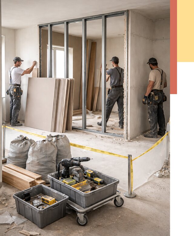 Перенос гипсокартонной перегородки в Ирбите под ключ от 4947 руб. | Демонтаж и монтаж – ОТДЕЛОЧНИК-Рбт