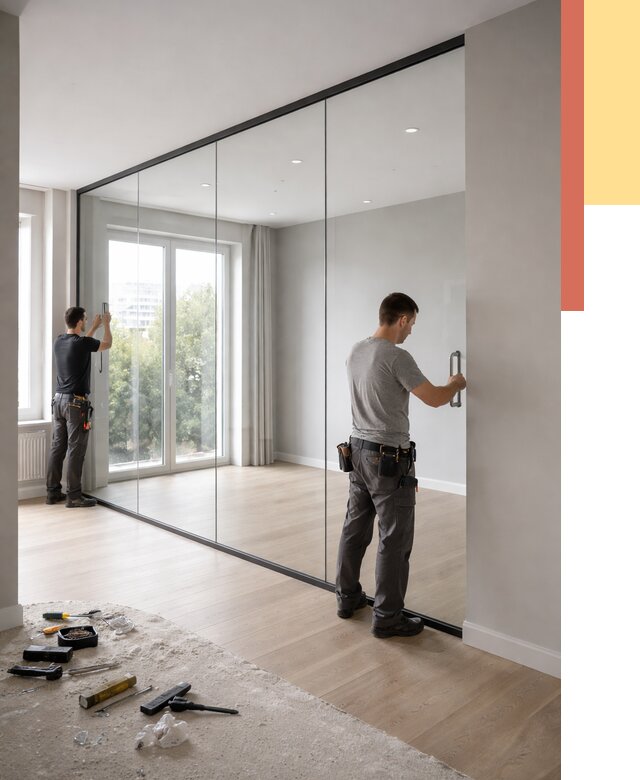 Изготовление стеклянных перегородок в Ирбите от 13576 руб. под ключ | ОТДЕЛОЧНИК-Рбт