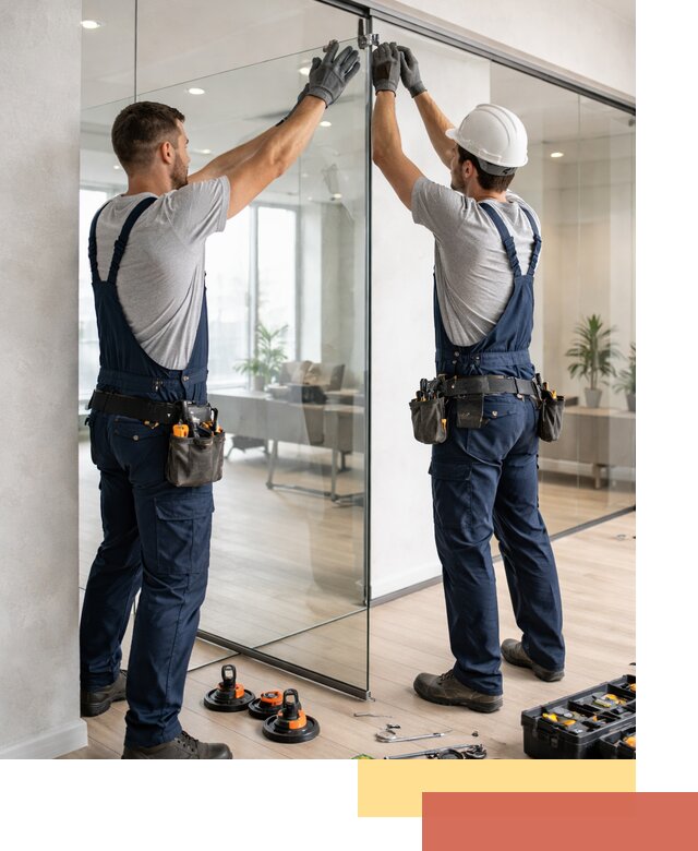 Безрамные стеклянные перегородки под ключ в Ирбите