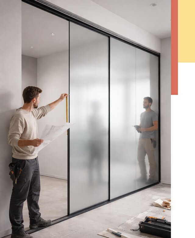 Матовые стеклянные перегородки в Ирбите от 9344 руб. — монтаж и установка | ОТДЕЛОЧНИК-Рбт