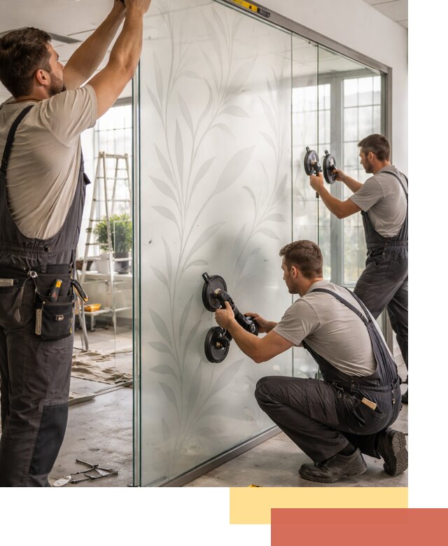 Стеклянные перегородки с рисунком на заказ в Ирбите