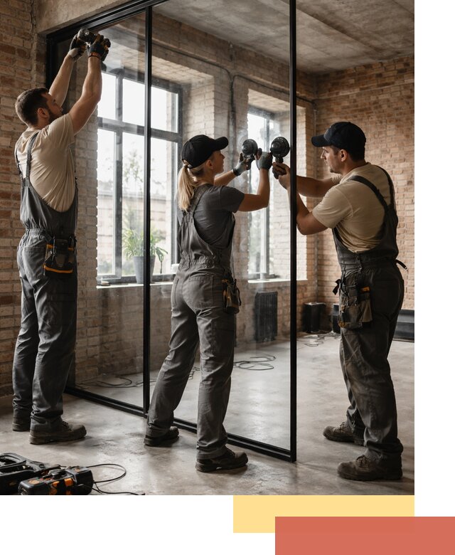 Стеклянные перегородки лофт — изготовление и монтаж в Ирбите