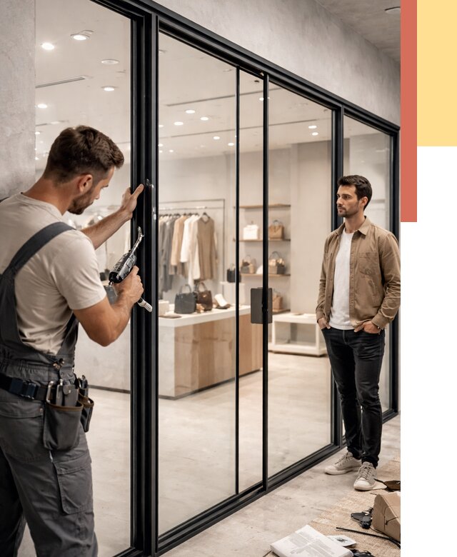 Стеклянные перегородки для магазинов в Ирбите от 9014 руб. под ключ | ОТДЕЛОЧНИК-Рбт