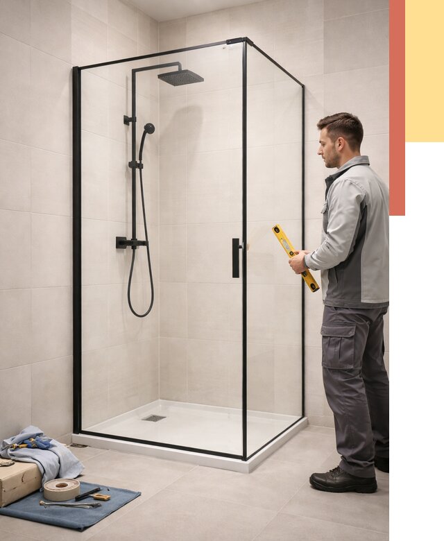 Стеклянные перегородки для душа в Ирбите от 13741 руб. | Монтаж под ключ — ОТДЕЛОЧНИК-Рбт