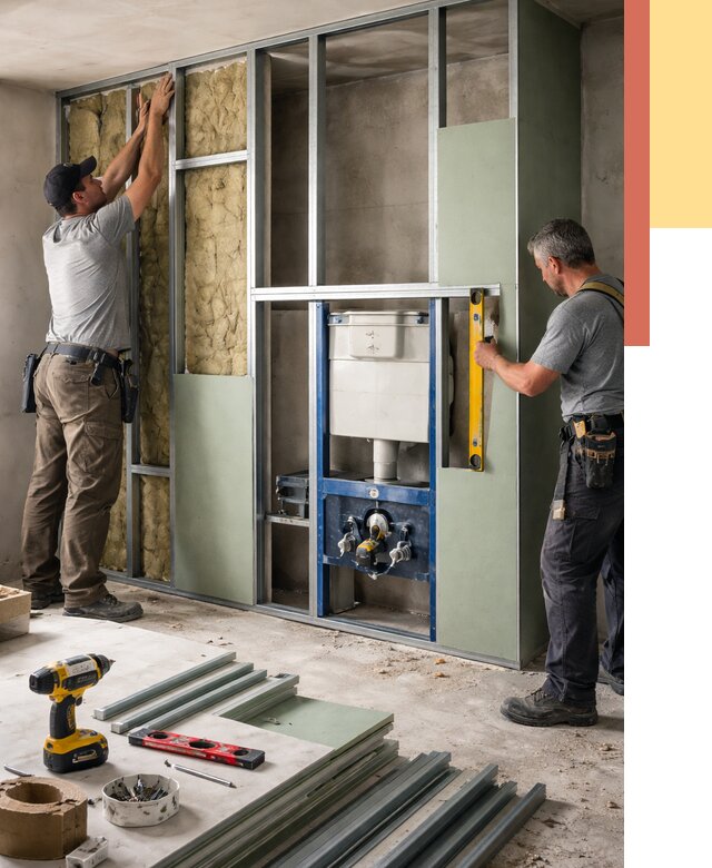 Установка сантехнических перегородок в Ирбите от 9344 руб. | ОТДЕЛОЧНИК-Рбт