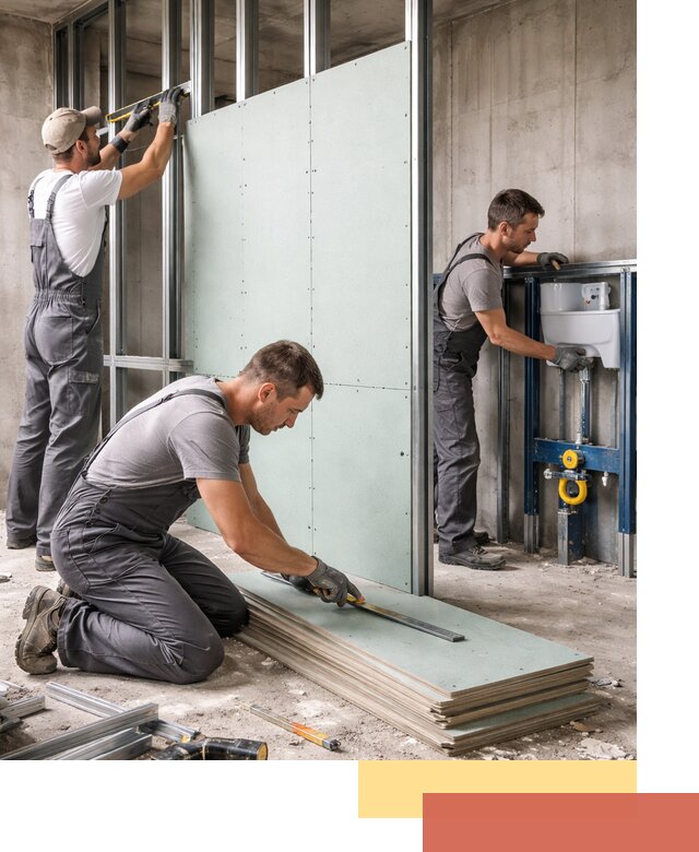 Монтаж и ремонт сантехнических перегородок в Ирбите