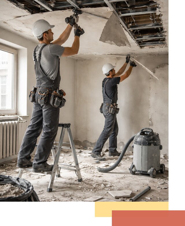 Демонтаж гипсокартонного потолка в Ирбите быстро и аккуратно