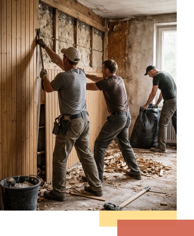 Демонтаж вагонки и вывоз материалов в Ирбите