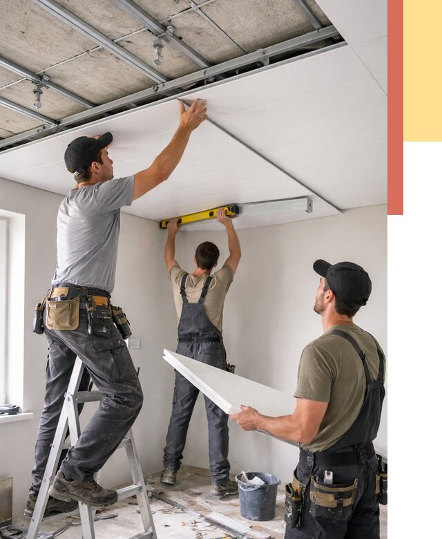 Монтаж потолка из ПВХ панелей в Ирбите от 3848 руб./м2 — быстро и недорого | ОТДЕЛОЧНИК-Рбт